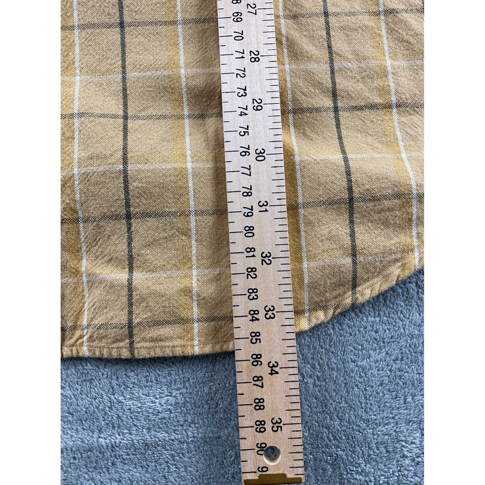 LL Bean Mens Tall L. Plaid Button Down Shirt Tan Brown 100% Cotton Long Sleeve - Picture 8 of 10